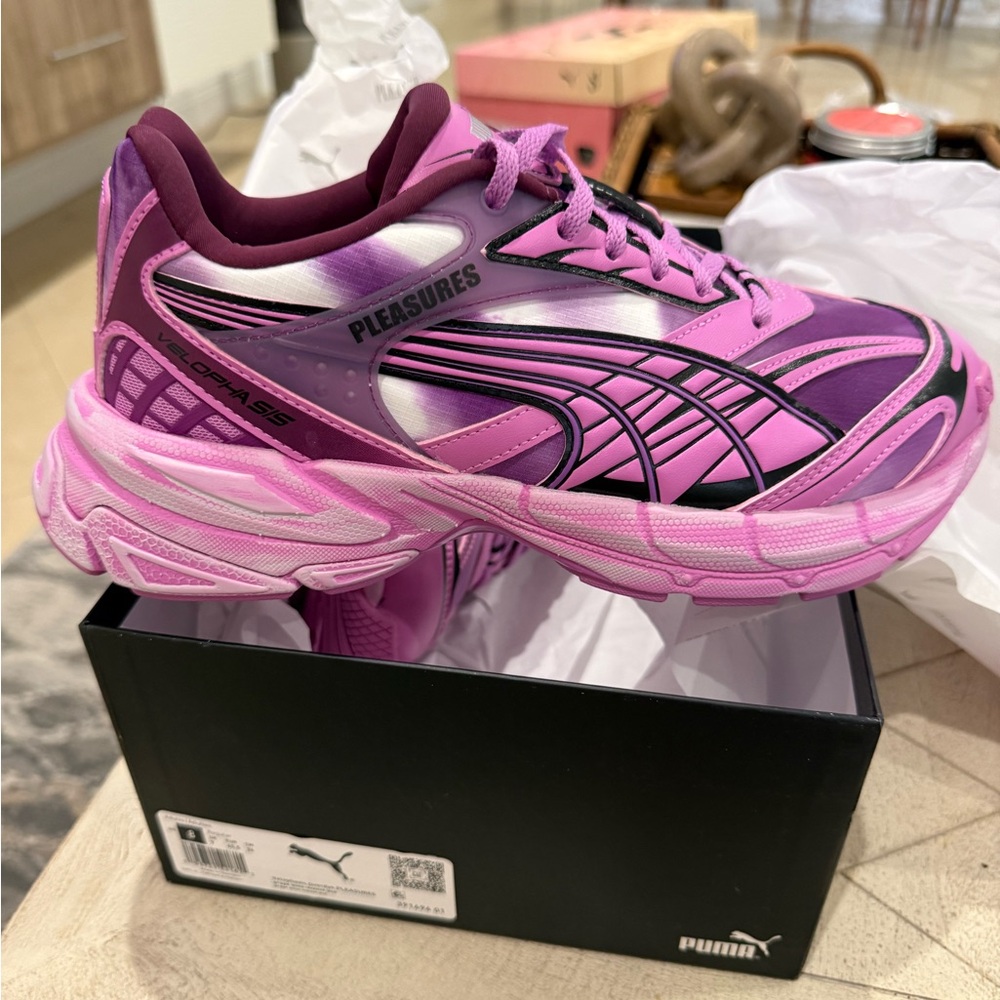 Puma x Pleasures Pink Purple Sneakers